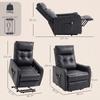 Electric Reclining Lift Chair In PU Leather With Remote Control Spring Seat Footrest Gray