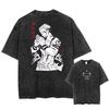 Anime Jujutsu Kaisen Nanami Kento Bedrucktes T-Shirt für Herren und Damen Gewaschenes T-Shirt Hohe Qualität Vintage Baumwoll-T-Shirt