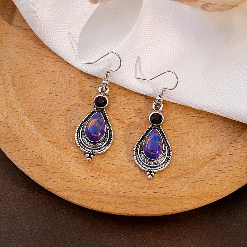 

Ретро Этнические Серьги-подвески Капля воды Кошачий глаз Сердце любви