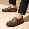 Fashion Autumn All-match Loafers Beef Tendon Sole Slip-On Genuine Leather Shoes Fashion Casual Shoes Business Men's Designer Men's Shoes