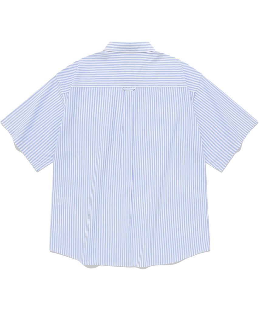 Covernat Whale Logo Stripe Half Shirt Light Blue