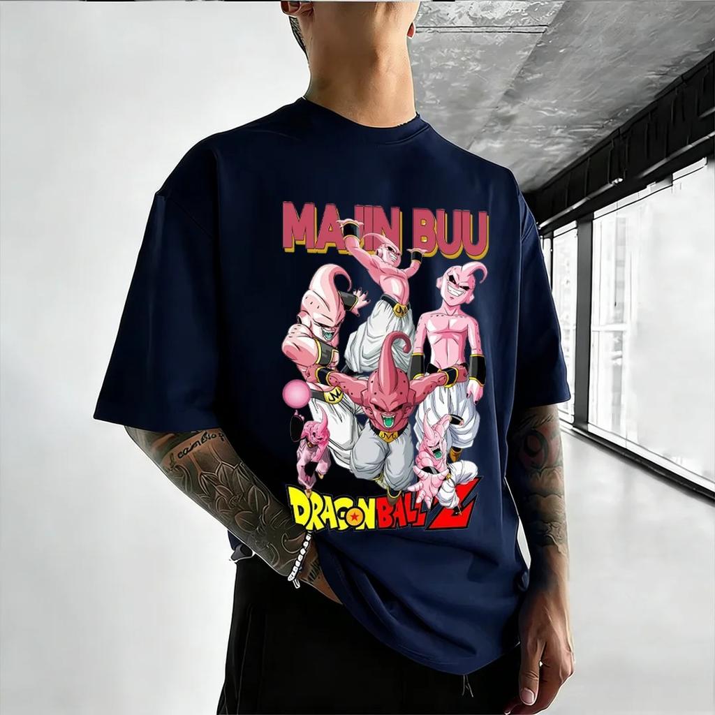 Dragon Ball Z "Majin Buu All Forms" Anime Black Oversized T-Shirt Oversized Streetwear Pop Rock Concert Fan Merch T-Shirt