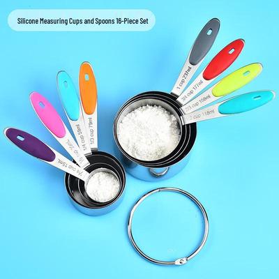 Jiwanggu Stainless Steel Measuring Cups & Spoons Set, 2-Pack