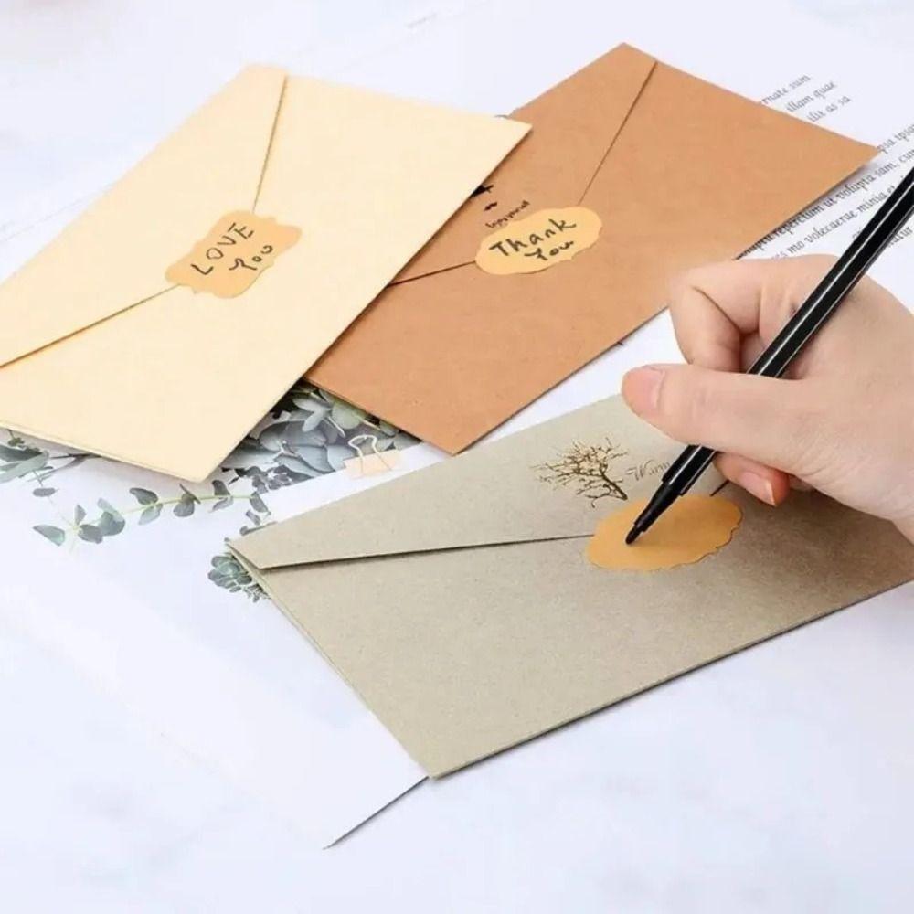 300Pcs/Roll Self-adhesive Kraft Paper Stickers Organizer Label Gift Tags Sealing Jar Tag