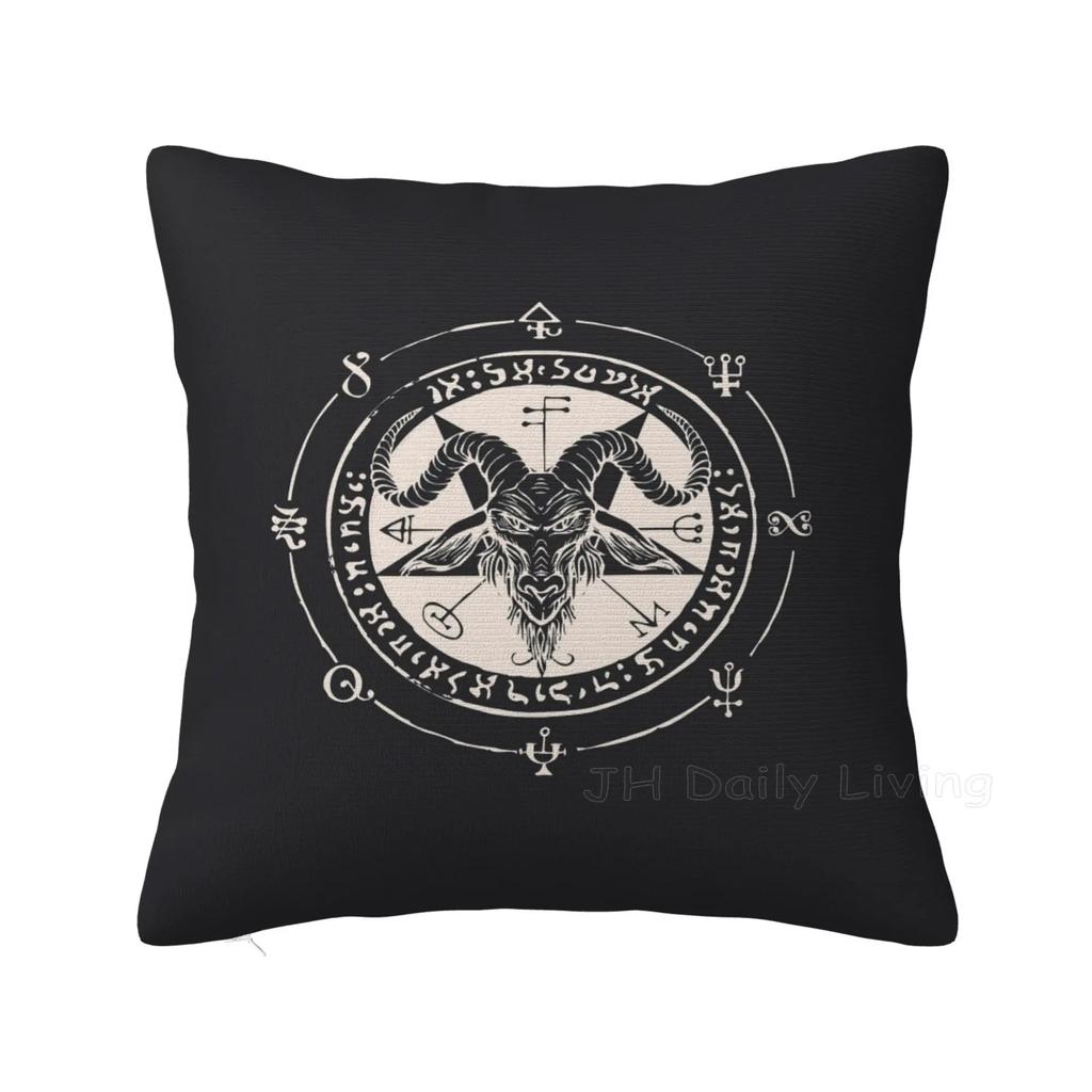 Pentagram With Demon Baphomet Satanic Goat Goth Cushion Cover Home Office Car Decor Pillow Case 45X45Cm Pillowcase Pillow Cover