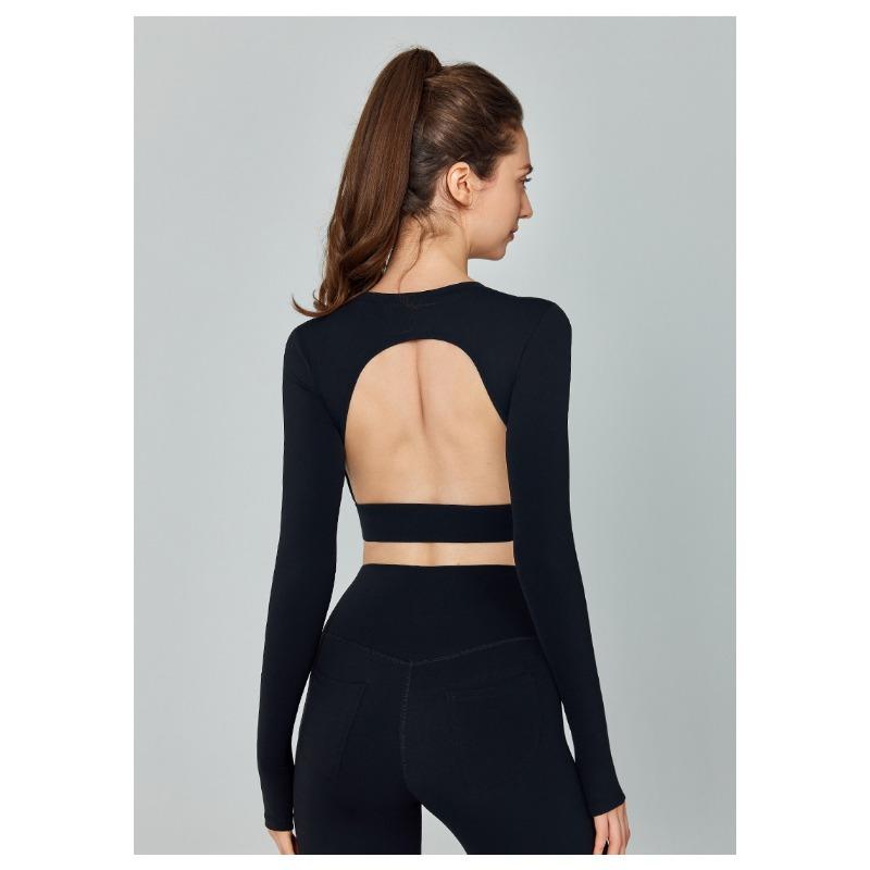 Ningbo Dashu Autumn and Winter Long-sleeved Yoga Clothes for Women with Chest Pads Tight-fitting and Beautiful Back Pilates