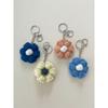 Slowslowly No.190 / Daisy 100% Organic Wool Key Ring _ Sky (Flower Crochet Key Ring)
