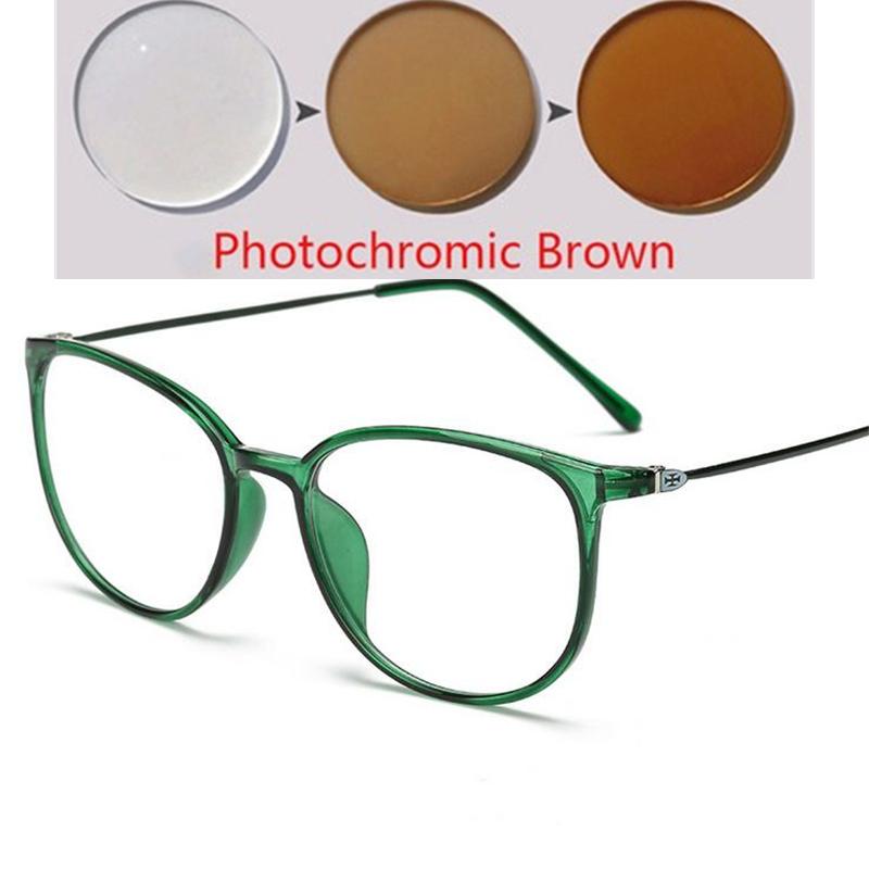 Ultraleichte TR90 Myopiebrille Retro Ovaler Rahmen für Damen Herren Dioptrien -0,5 bis -6 Kurzsichtigkeit Brillen