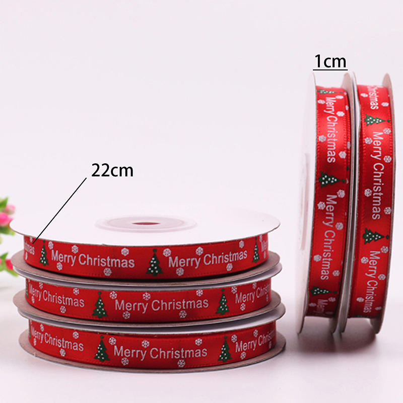 

Creative Christmas Holiday Printed Ribbon for Crafts Festival Gift Wrapping Ribbons Diy Party Decorations One Size красный