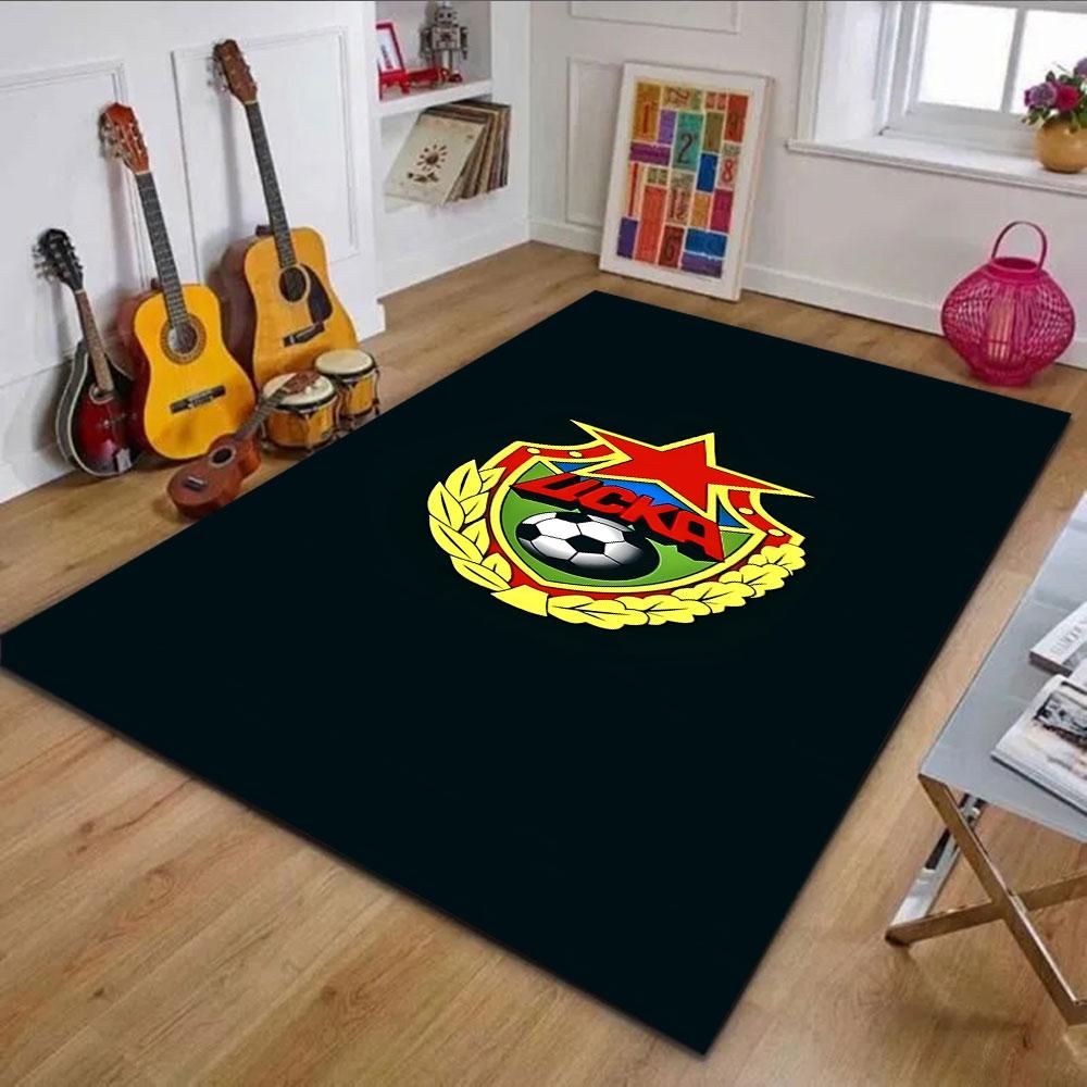 CSKA Football Emblem Design Patterned carpet, non slip mat suitable for living room and bedroom sofas