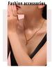 18k Gold-Plated Titanium Steel Geometric Zircon Pendant Necklace - European & American Fashion Style
