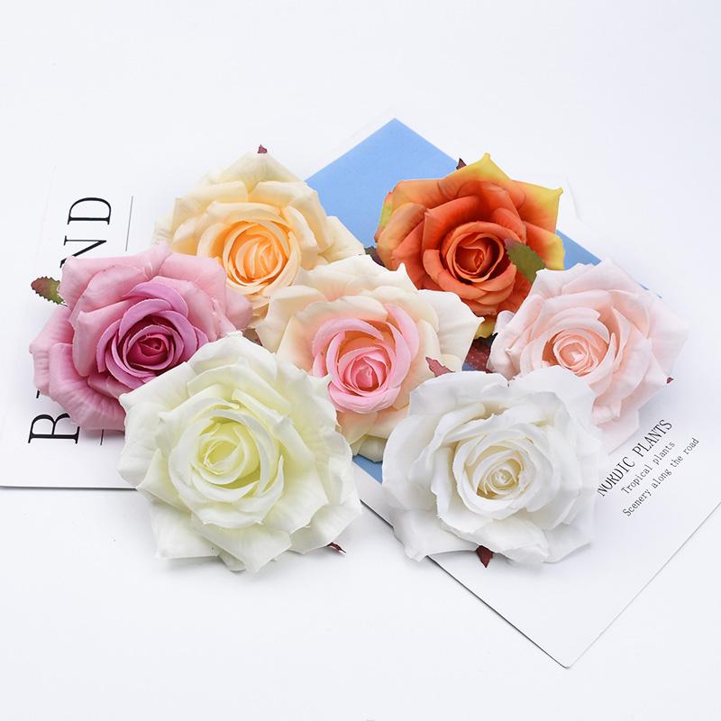50/100Pcs Artificial Flower Silk Rose Christmas Home Outdoor garden UV protection Wedding bridal bouquet DIY gift box Decoration