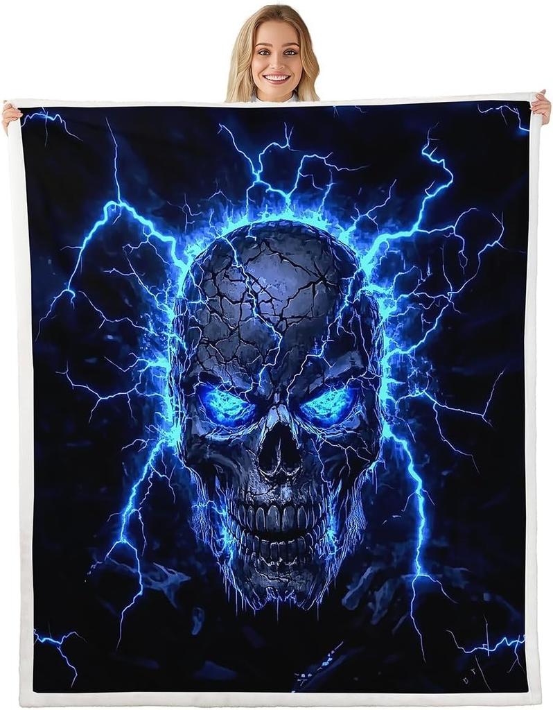 GUOYU Decke Happy Halloween Fleece-Decke Baby Kürbis Geist Feiertags Sherpa-Decke Gotische Fledermäuse Florale Pflanzen Flauschige Plüschdecke für Kinder