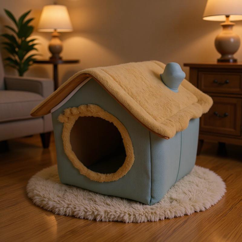 Four Seasons Warm Pet House: Removable & Washable Bed for Cats and Small Dogs