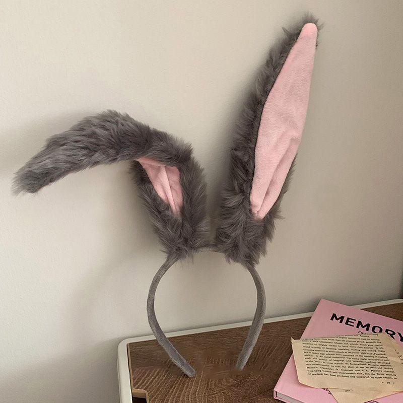 

1Pc Lolita Cosplay Cute Hair Hoop Cartoon Fluffy Plush Sweet Long Rabbit Ears Anime Headpiece Headband