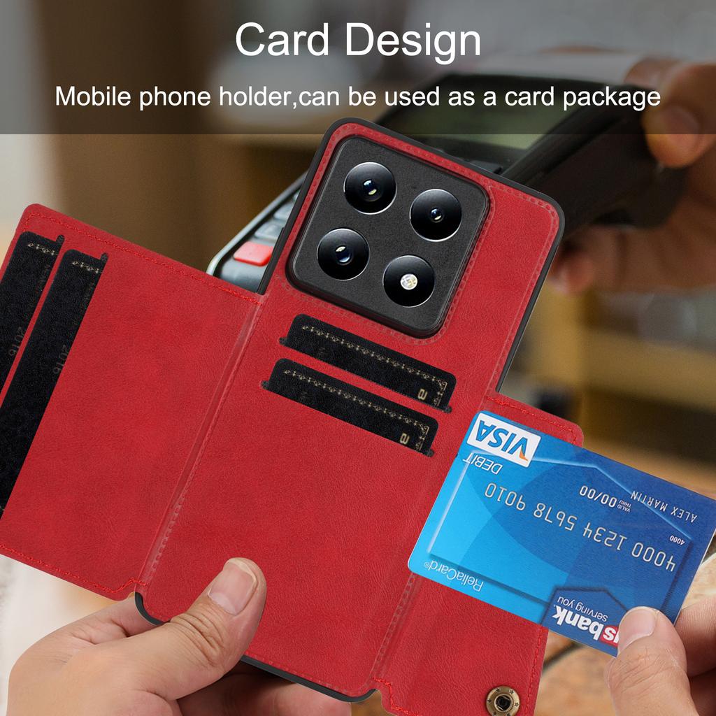 Card Holder Leather Case for XiaoMi 14T 15 Pro 14 Ultra 5G Mi Poco X7 F7 F6 X6 M6 F5 Pro Wallet Phone Cover Coque