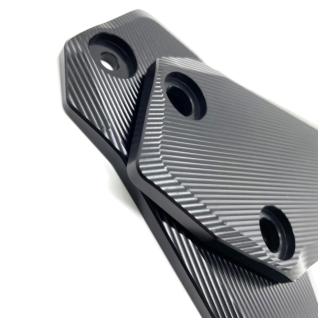 Motokano Footpeg Heel Plate Guards for ZX-25R, ZX-4R, and ZX-4RR SE (Black)