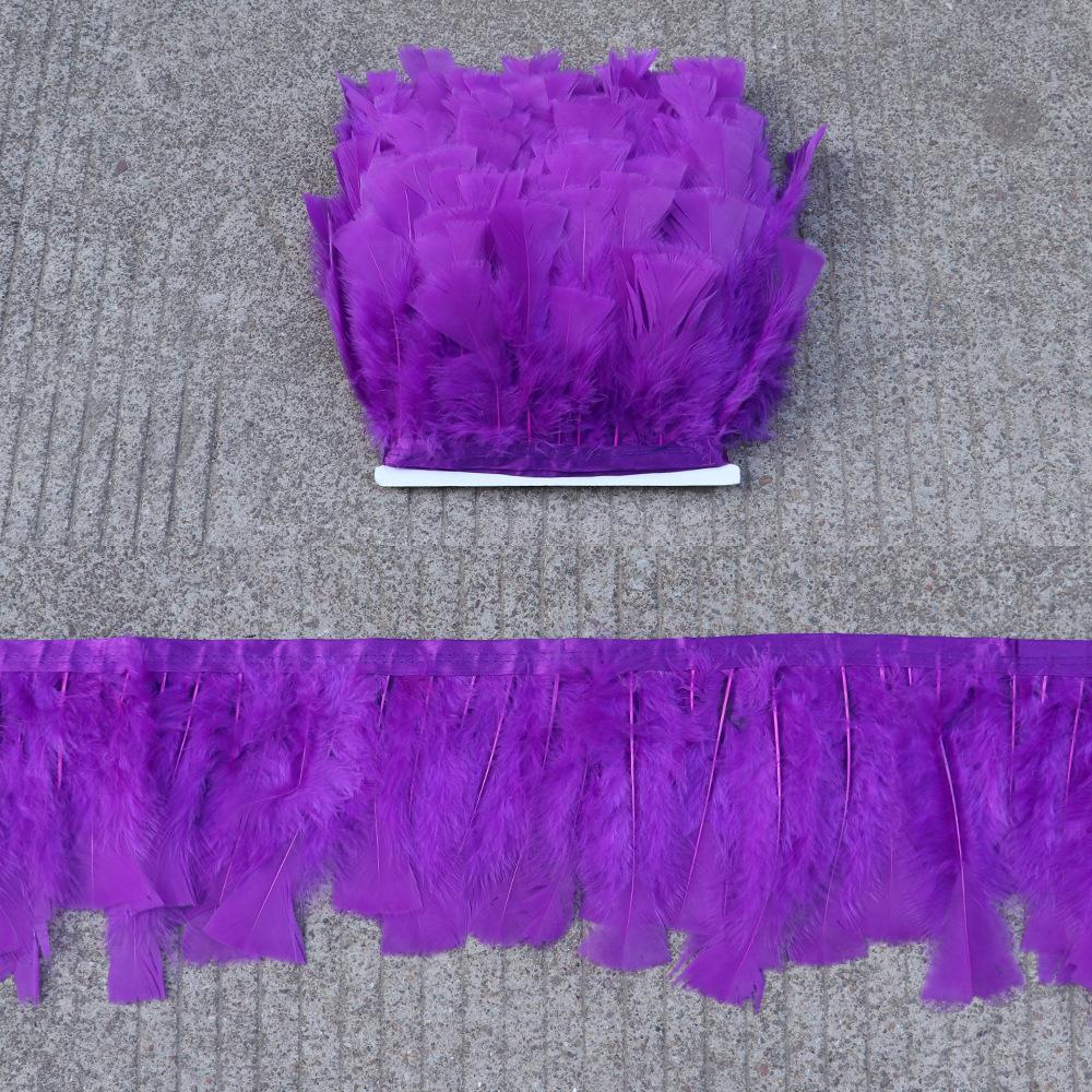 Long Large Flat Cloth Edge Diy Colorful Feathers Handmade Turkey Feathers 10m
