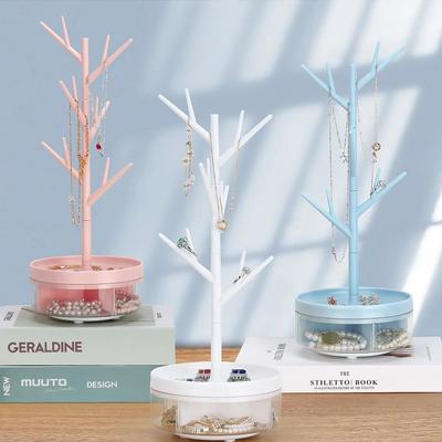 Présentoir à Bijoux Rotatif en Forme d'Arbre Boîte Multifonctionnelle pour Montre Clé Collier Boucle d'Oreille Bague Support d'Exposition Fournitures de Bureau