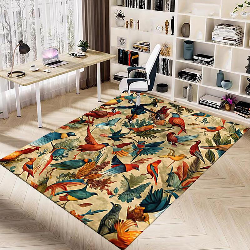 1PC Birds Flowers Anti-slip carpet, suitable for Office, bedroomand playrooms. It can also be used as a sofa footrest cover-R87