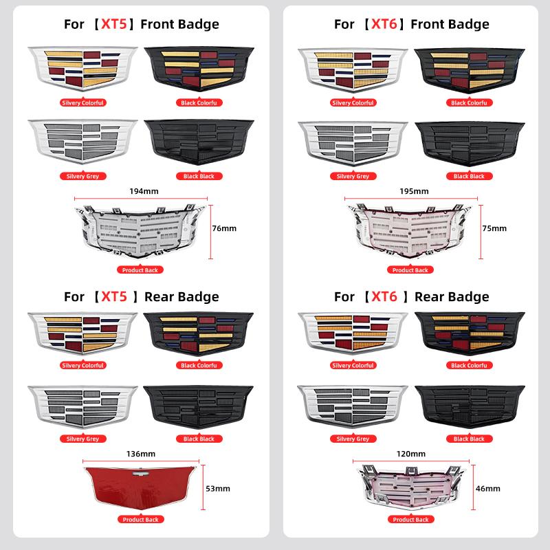 1 Stück ABS für Cadillac Logo CT4 CT5 CT6 XT4 XT5 XT6 ATS XTS Auto Front Mittelgrill Emblem Heckklappen Abzeichen Aufkleber Zubehör