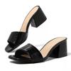 fashion 2024 Summer New Slippers Women Fashion Shoes for Women Black Large Sandals Luxury Heel Slippers