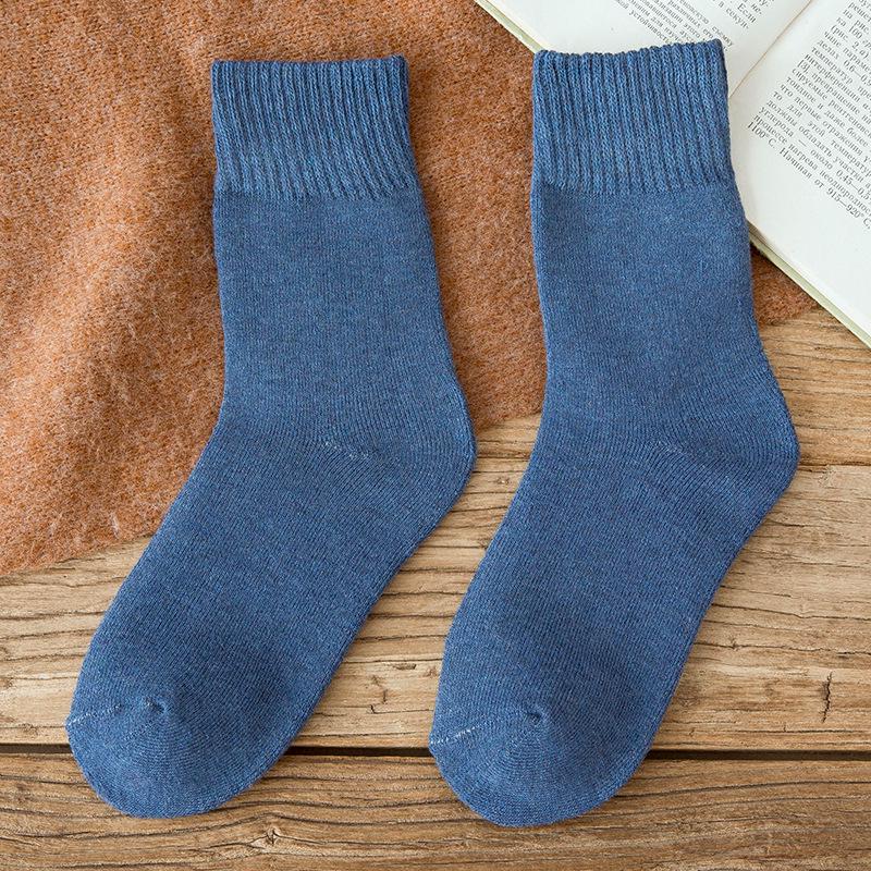 Terry Plus Velvet Women's Thick Mid-Calf Towel Socks - Warm Autumn/Winter Knee-Highs for Teens
