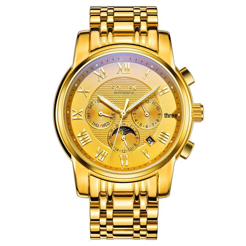 SOLLEN Solon Men's Automatic Scratch-Resistant Steel Band Watch - Fashion Business Design