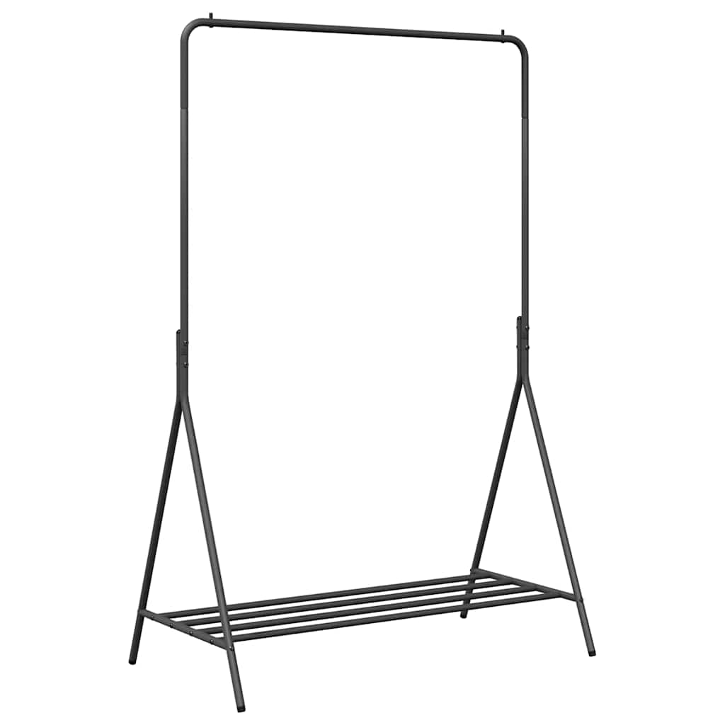 Black Clothes Stand with Storage 100 x 56 x 154 cm Steel