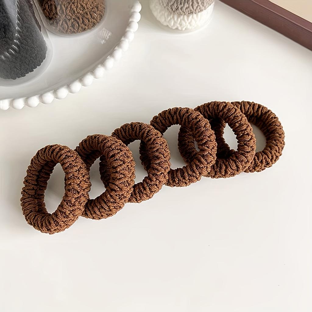 6pcs Solid Color Soft Scrunchie Hair Rings Set for Girls, Hair Accessories
