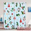 2pcs,Curtains Christmas Bells Holly (2) Contemporary Chic Curtains Machine Washable Fabric Curtains Thermal Insulation, and Room