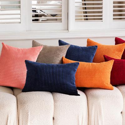 Throw Pillow Cover Corduroy Cushion Case with Hidden Zipper Boho Throw Pillow Case for Living Room Bed Sofa Farmhouse Home Decor