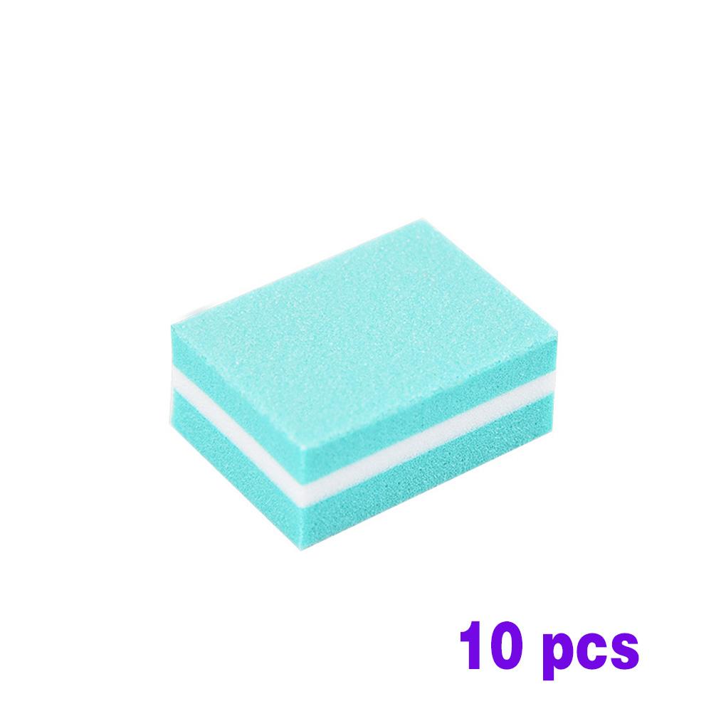 

10Pcs Mini Sponge Nail File Double Side Nail Buffer Block Portable Polishing зелений