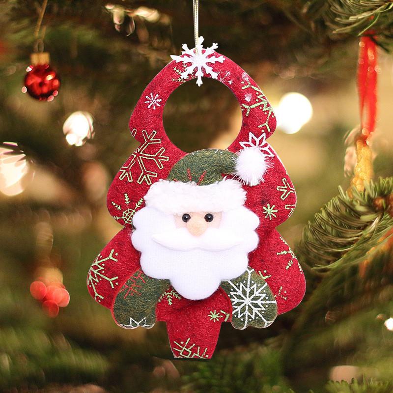 Country Style Unique Christmas Decorative Plush Hangings Featuring Santa Claus And Characters Holiday