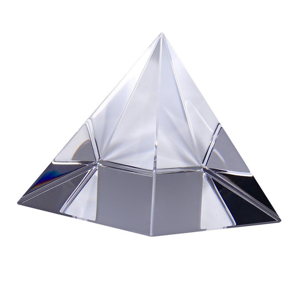 Optical Crystal Pyramid Prism 2.4 Inch Multi Color Toy and Desktop Decor Used for Physics Science Photography