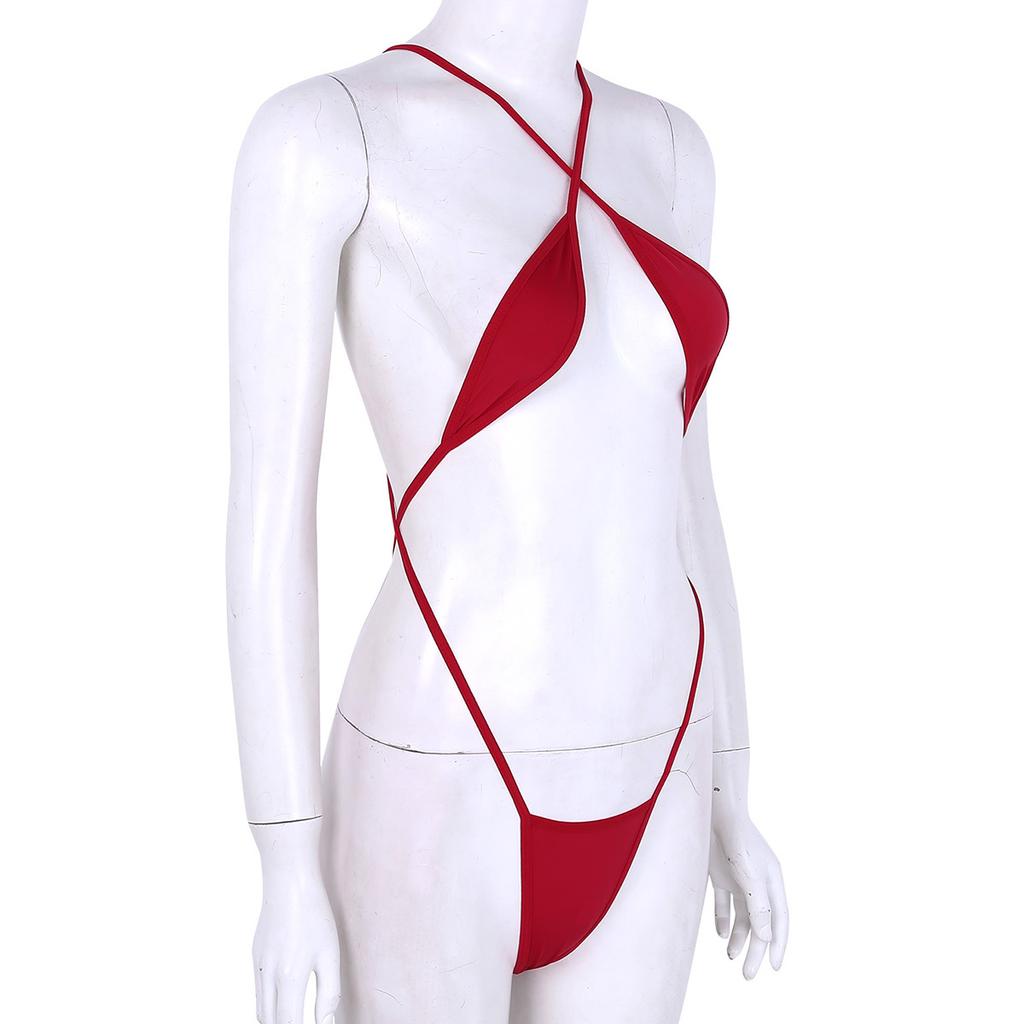 All-in-One Mini-Bikini-Bodysuit: Damen-Träger-Lingerie mit gekreuzter Rückseite und rückenfreiem Design, perfekt für Flitterwochen & Date Night