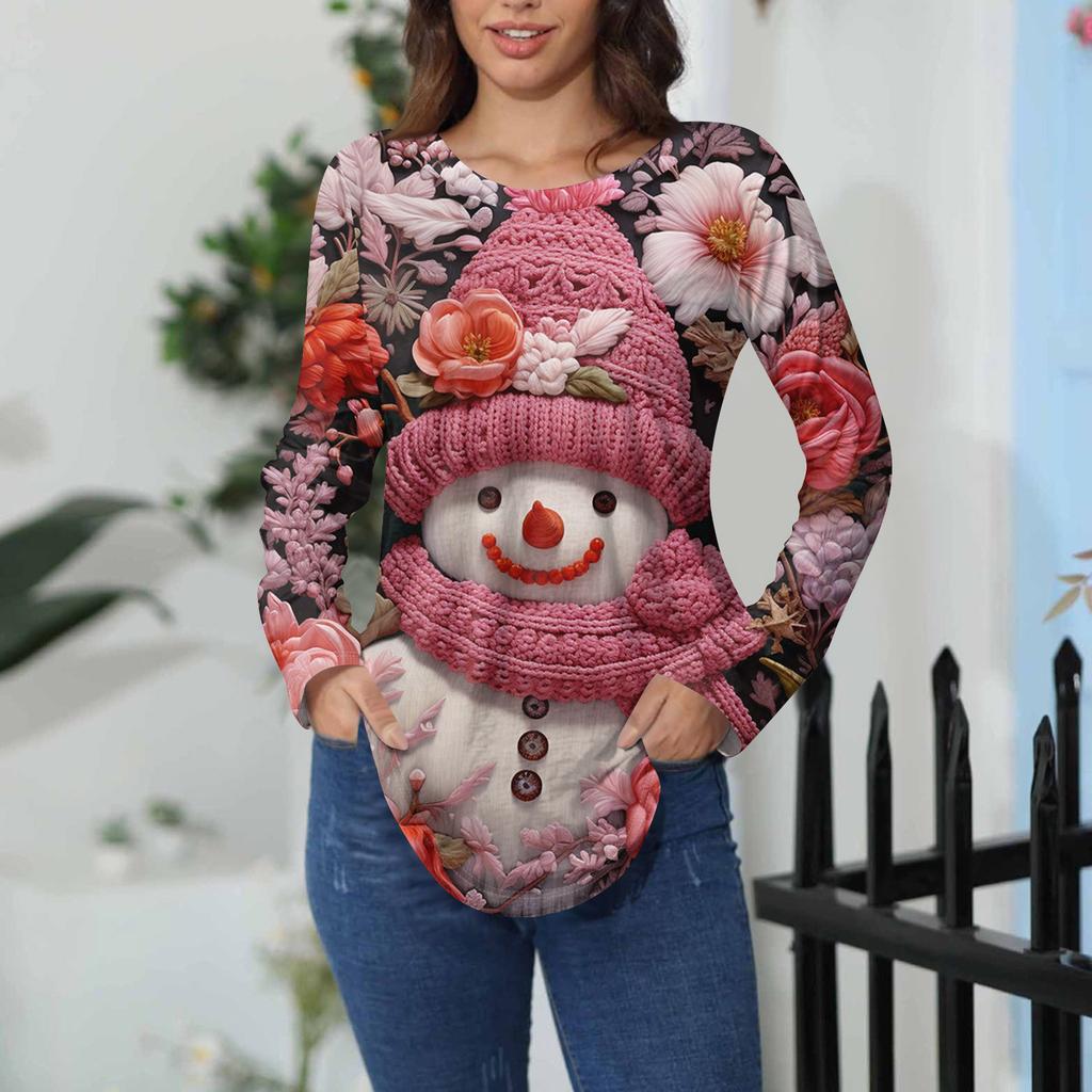 Dámská trička Podzimní ležérní trička s dlouhým rukávem Mikina Vintage grafický potisk Top Pulovr Valentýn