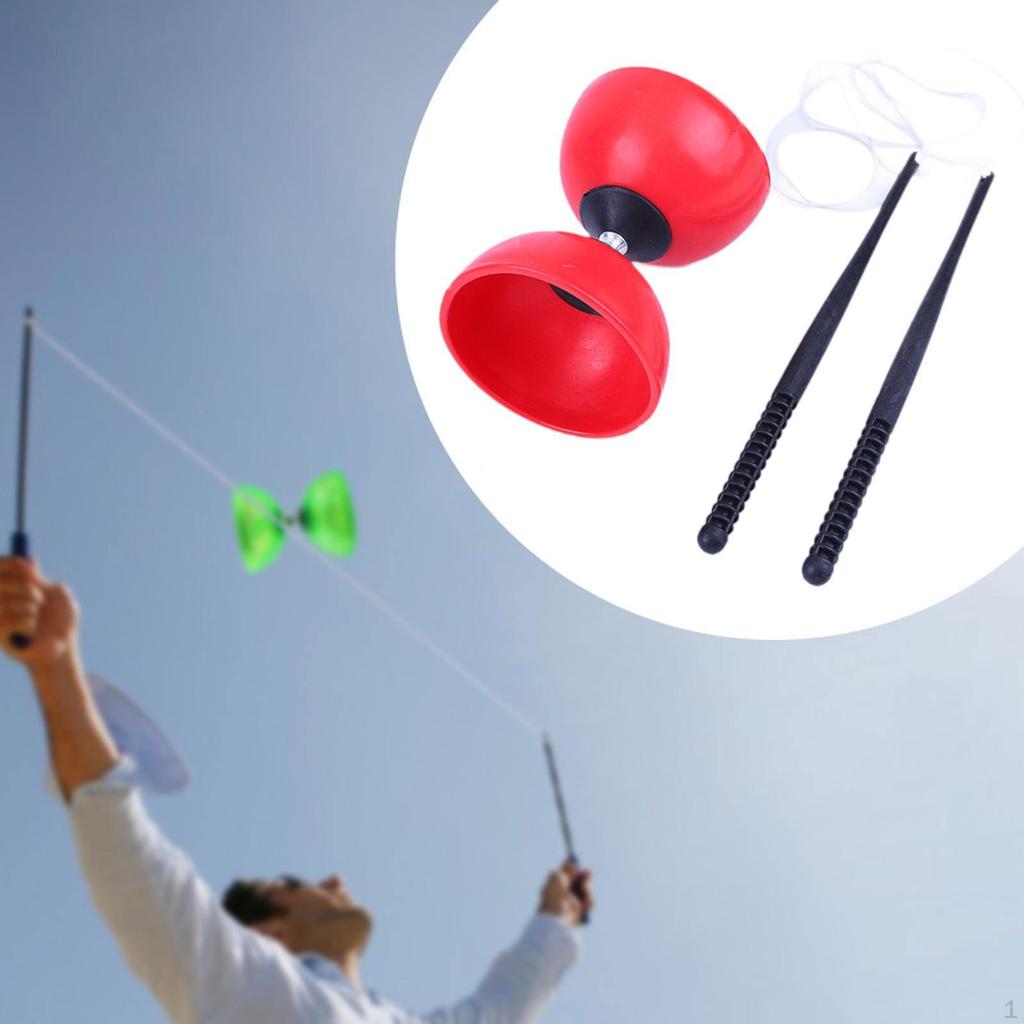 Chinese Yoyo Diabolo Set Ball Toy Double Headed Outdoor Fun Lightweight Triple Bearing