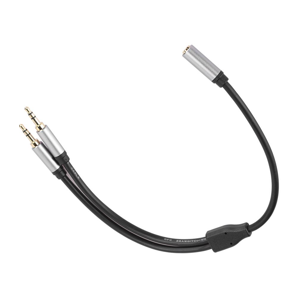 o Cable AUX 3.5mm 1 Female to 2 Male 1 Split in 2 TV Amplifier Speaker Mount Connection