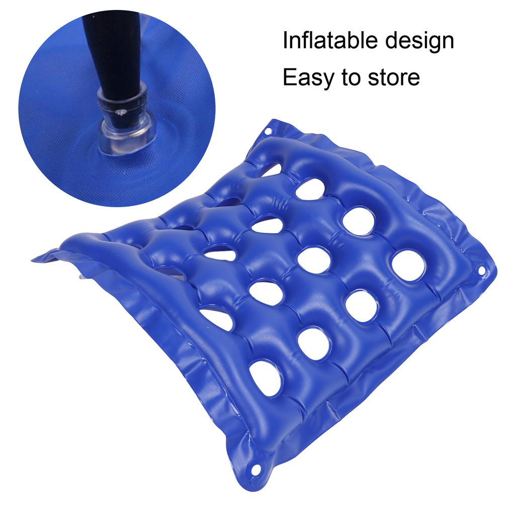 Inflatable Seat Cushion 16 Holes Professional Inflatable Wheelchair Cushions for Seat Blue