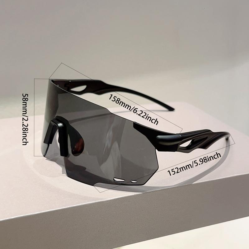 Rimless Oversized Goggle Men New Wrapped Round Mirror Sports Sunglasses Trendy Outdoor Cycling Protective Shades