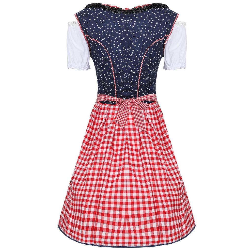 German Bavarian Skirt Copay Oktoberfest Costume Adult, Female Festival Folk Dance Uniform