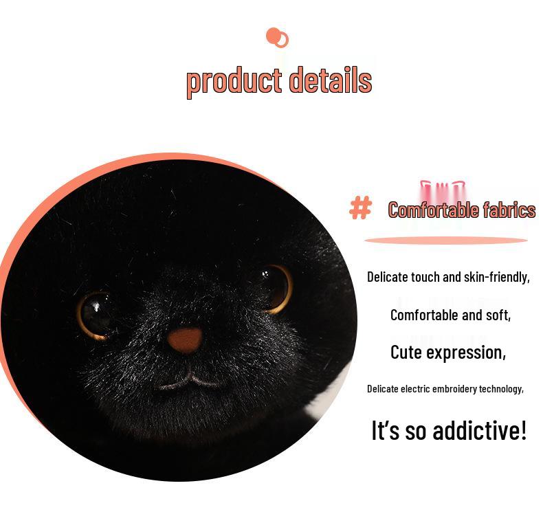 Cute Plush Kitten Doll - Creative Simulation Toy for Kids' Birthday Gift