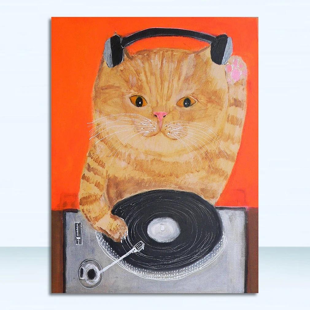 Wall Art Pictures For Living Room Kid's Bedroom Nursery Cuadros Home Decor Cartoon Cat Posters And Prints Canvas Oil Painting