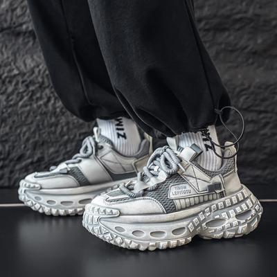Dad Shoes Spring and Autumn Teenagers Platform Heightening Shoes Retro Old Casual Sports Shoes Net Running Shoes
