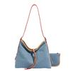 Denim tote bag women's new casual commuter shoulder underarm bag student large capacity shoulder bag