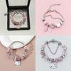 Heartshaped Beaded Bracelet With Sparkling Crystals For Women And Girls