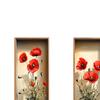 3x Floral Vase Wall Decals, Creative Peel and Sticky Large Art Stickers 3D for