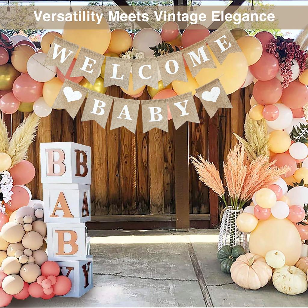 Welcome Baby Sign Banner Newborn Birth Sign For Girls Boys Baby Announcement Sign Decorations Banners