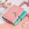 360-Page Leather Heart-Shaped Locking Journal, A5 Pink Diary with Lock and Key for Girls Women Adults